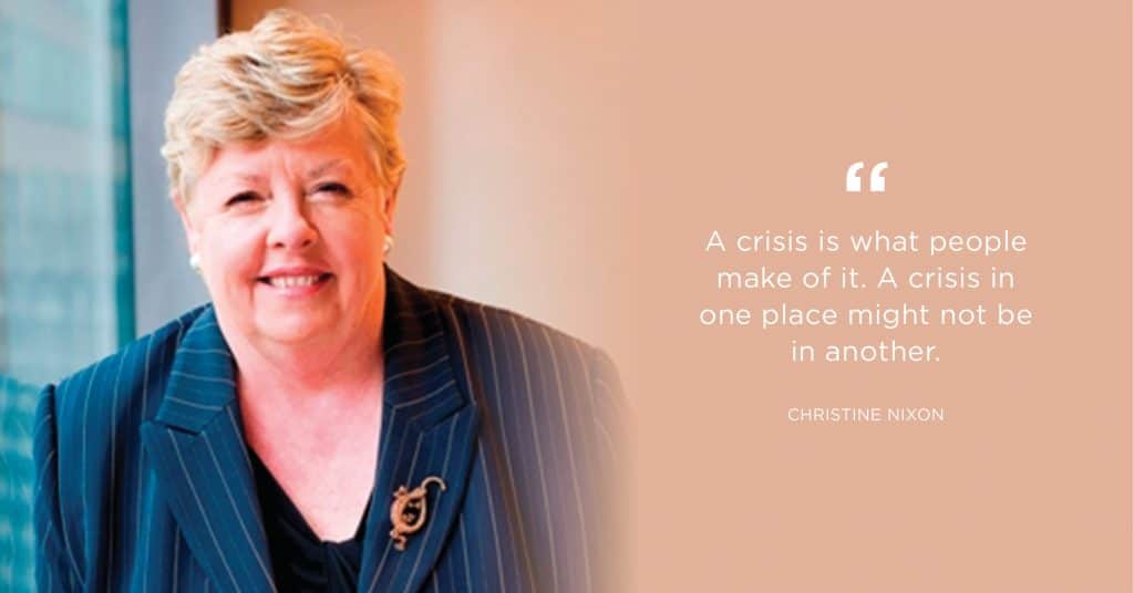 Christine Nixon Quote Banner A quote by and picture of Christine Nixon